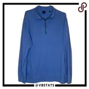 Dunning Performance Quarter Zip Surf Blue Golf Top in Size XXL